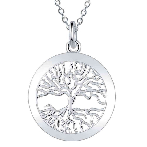 Lucky Silver - Silver Designer Tree of Life Necklace - LOCAL STOCK - LSN1154