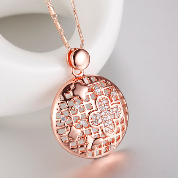 White Gold Plated Rose Gold Necklace LSN1292