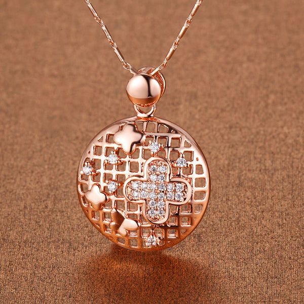 White Gold Plated Rose Gold Necklace LSN1292