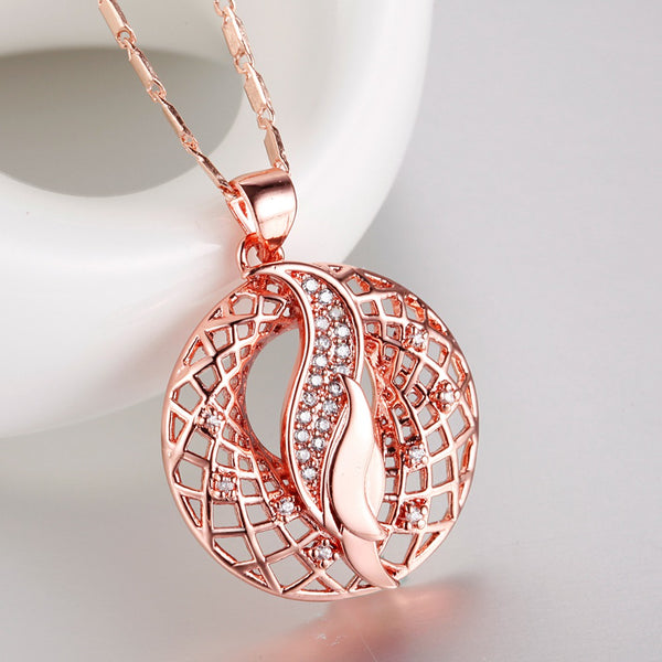 White Gold Plated Rose Gold Necklace LSN1294