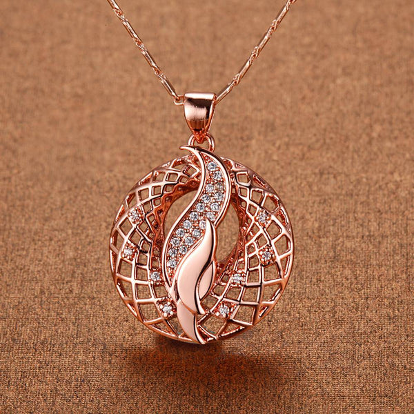 White Gold Plated Rose Gold Necklace LSN1294