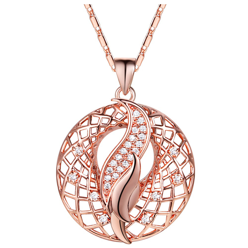 White Gold Plated Rose Gold Necklace LSN1294