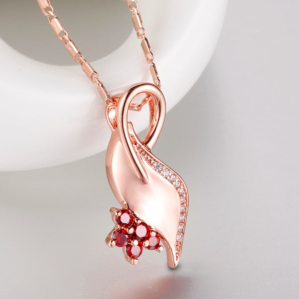 White Gold Plated Rose Gold Necklace LSN1296