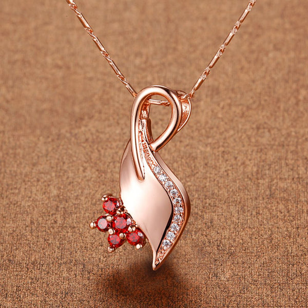 White Gold Plated Rose Gold Necklace LSN1296