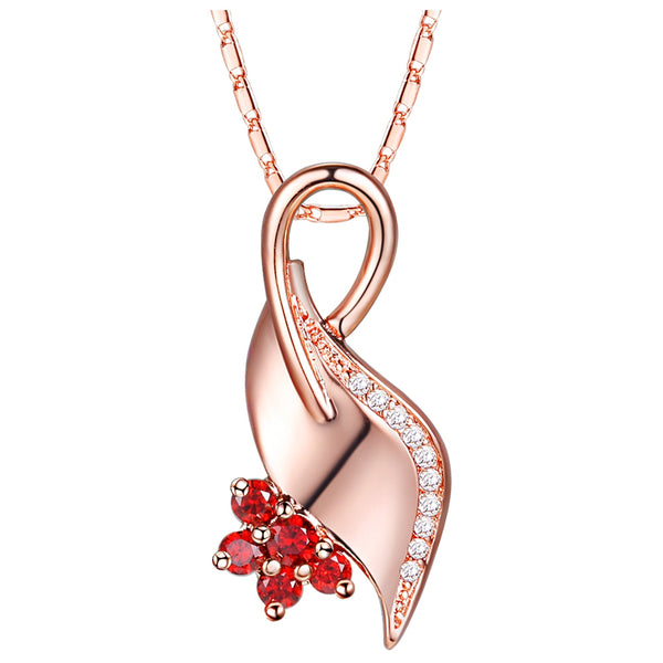 White Gold Plated Rose Gold Necklace LSN1296