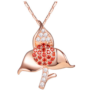 White Gold Plated Rose Gold Necklace LSN1302