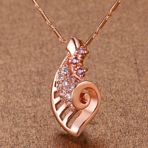 White Gold Plated Rose Gold Necklace LSN1310