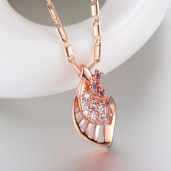 White Gold Plated Rose Gold Necklace LSN1310