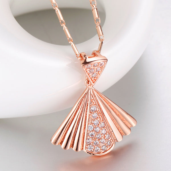 White Gold Plated Rose Gold Necklace LSN1312