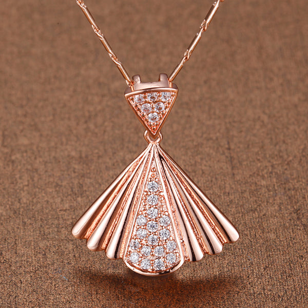 White Gold Plated Rose Gold Necklace LSN1312