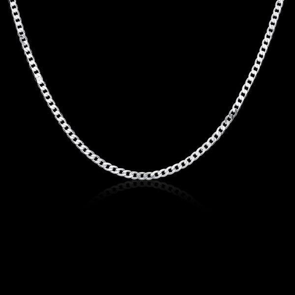 Silver Curb Chain 16inch 4mm LSN132-16