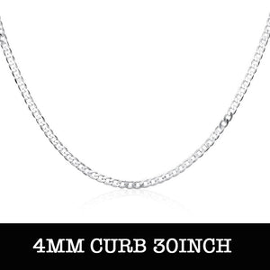Silver Curb Chain 30inch 4mm LSN132-30