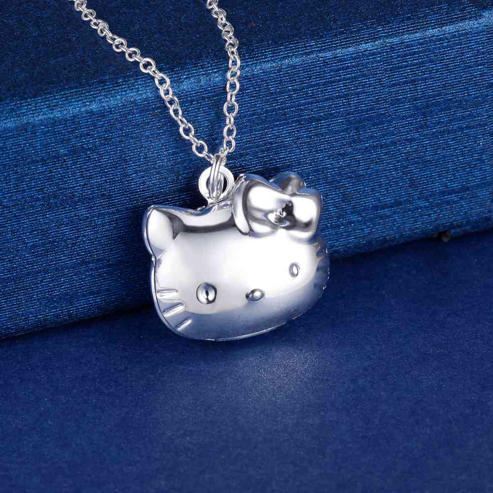 Lucky Silver - Silver Designer Hello Kitty Locket Necklace - LOCAL STO