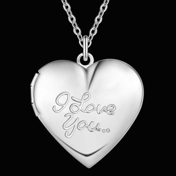 Lucky Silver - Silver Designer Heart "I Love You" Locket Necklace - LOCAL STOCK - LSN1352