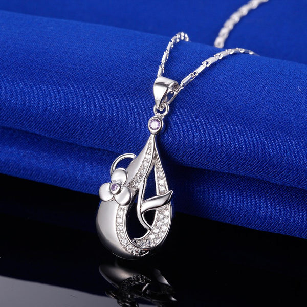 White Gold Plated Necklace LSN1388