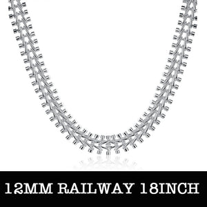 Silver Railway Chain 18inch 12mm LSN166