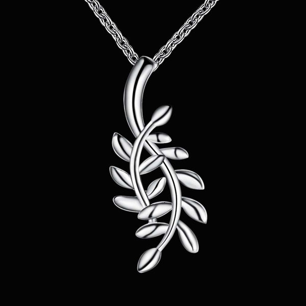 Lucky Silver - Silver Designer Delicate Leaf Necklace -  LOCAL STOCK - LSN168