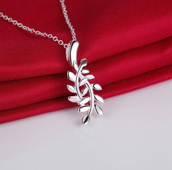 Lucky Silver - Silver Designer Delicate Leaf Necklace -  LOCAL STOCK - LSN168