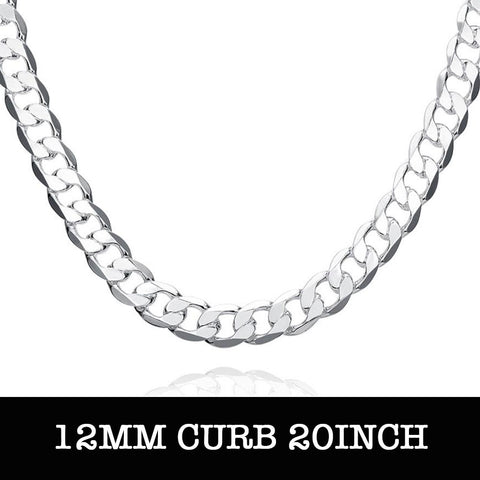 Silver Curb Chain 20inch 12mm LSN202