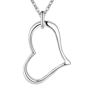 Lucky Silver - Silver Designer Open Heart Necklace - LOCAL STOCK