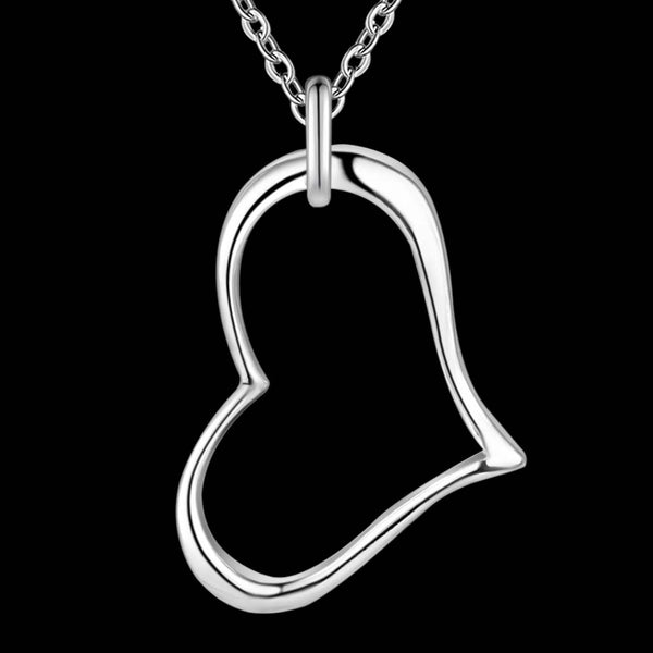 Lucky Silver - Silver Designer Open Heart Necklace - LOCAL STOCK