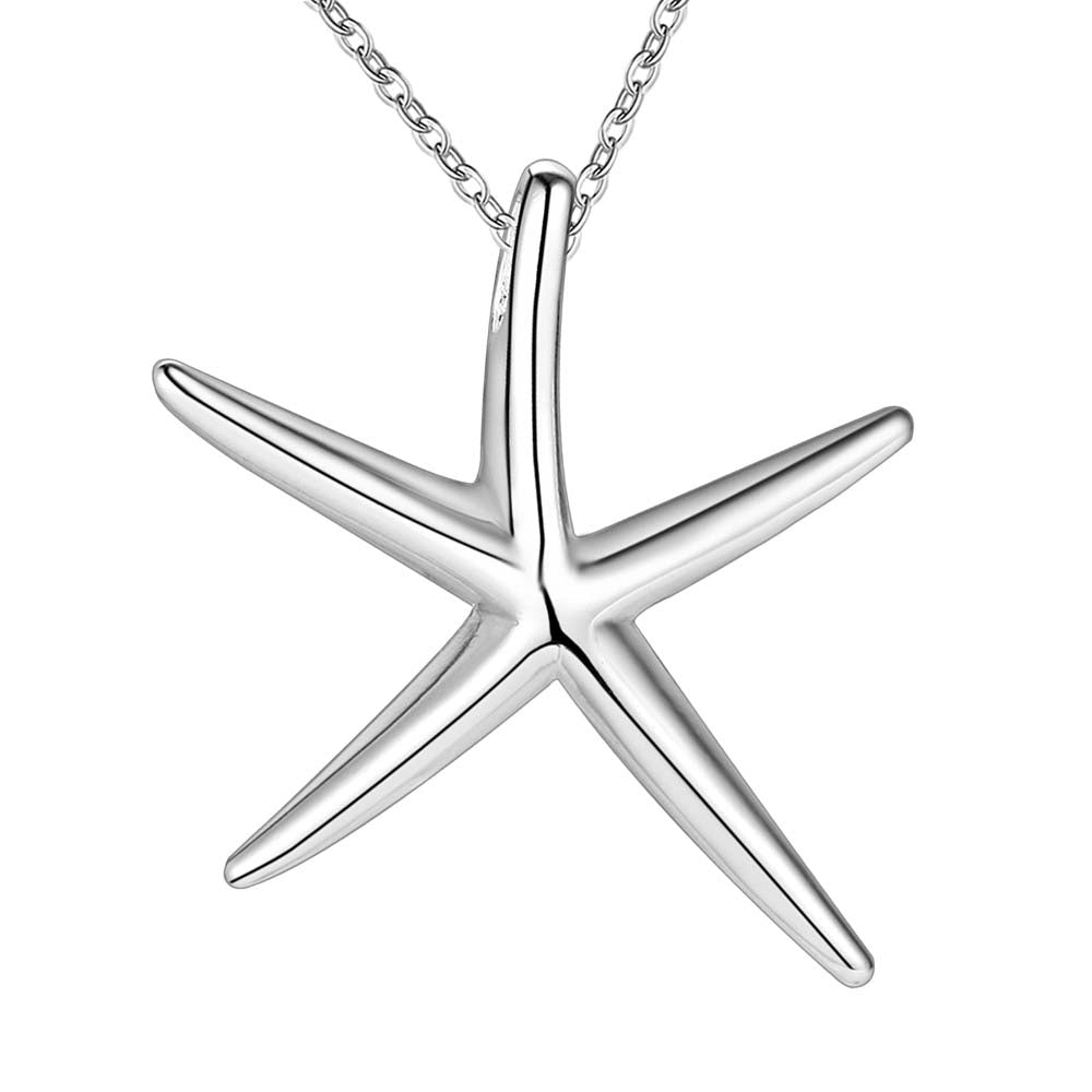 Lucky Silver - Silver Designer Star Fish Necklace - LOCAL STOCK - LSN281