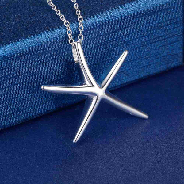 Lucky Silver - Silver Designer Star Fish Necklace - LOCAL STOCK - LSN281
