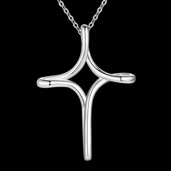 Lucky Silver - Silver Designer Cross Necklace - LOCAL STOCK - LSN288