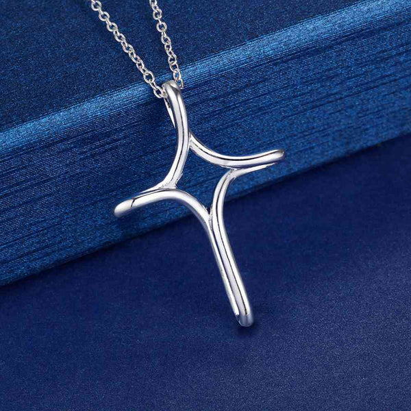 Lucky Silver - Silver Designer Cross Necklace - LOCAL STOCK - LSN288