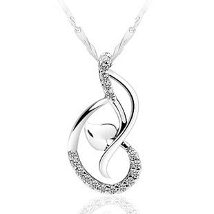 White Gold Plated Necklace LSN323