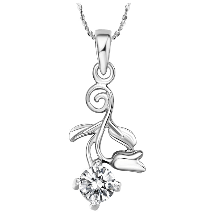 White Gold Plated Necklace LSN373