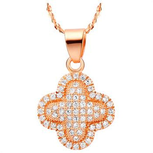 White Gold Plated Rose Gold Necklace LSN522