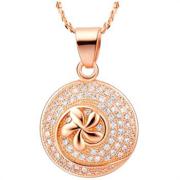 White Gold Plated Rose Gold Necklace LSN524