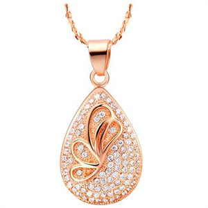 White Gold Plated Rose Gold Necklace LSN526