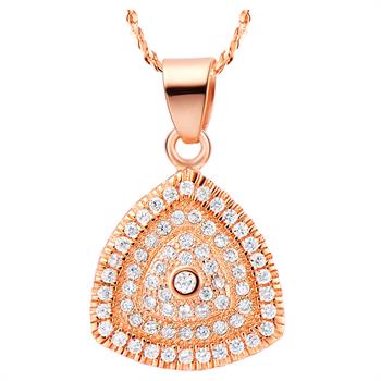 White Gold Plated Rose Gold Necklace LSN532