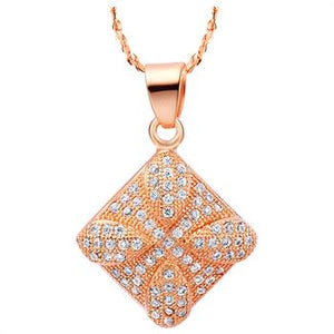 White Gold Plated Rose Gold Necklace LSN534