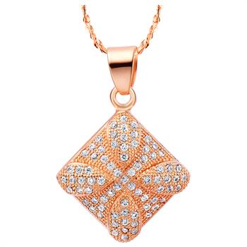 White Gold Plated Rose Gold Necklace LSN534