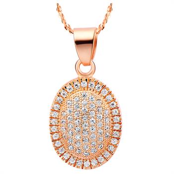 White Gold Plated Rose Gold Necklace LSN536