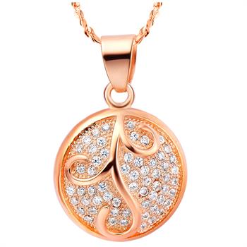 White Gold Plated Rose Gold Necklace LSN540