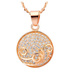 White Gold Plated Rose Gold Necklace LSN542