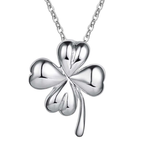 Lucky Silver - Silver Designer Four Leafed Clover Necklace - LOCAL STOCK - LSN591