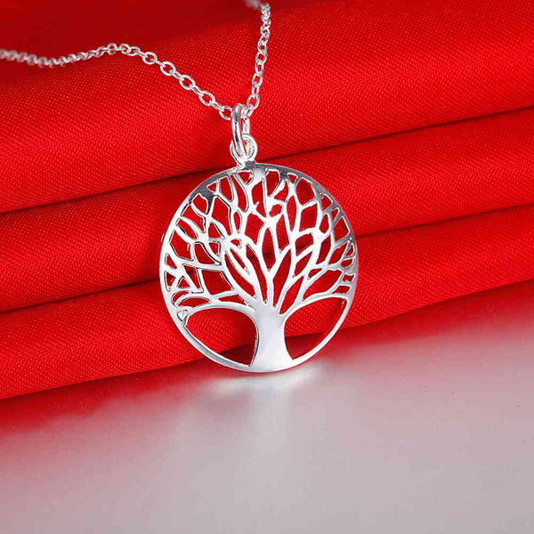 Lucky Silver - Silver Designer Tree of Life Necklace - LOCAL STOCK - LSN677