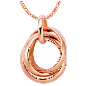 White Gold Plated Rose Gold Necklace LSN709