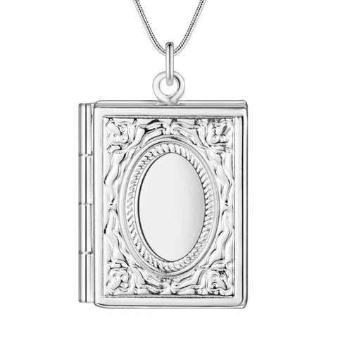 Lucky Silver - Silver Designer Locket Book Necklace - LOCAL STOCK - lSN739