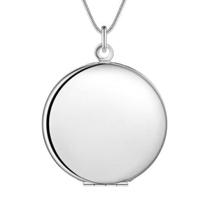 Lucky Silver - Silver Designer Smooth Round Locket Necklace - PUT A PHOTO INSIDE - LOCAL STOCK - LSN740