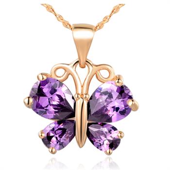 White Gold Plated Rose Gold Necklace LSN795