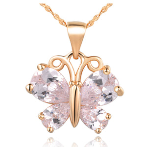 White Gold Plated Rose Gold Necklace LSN797