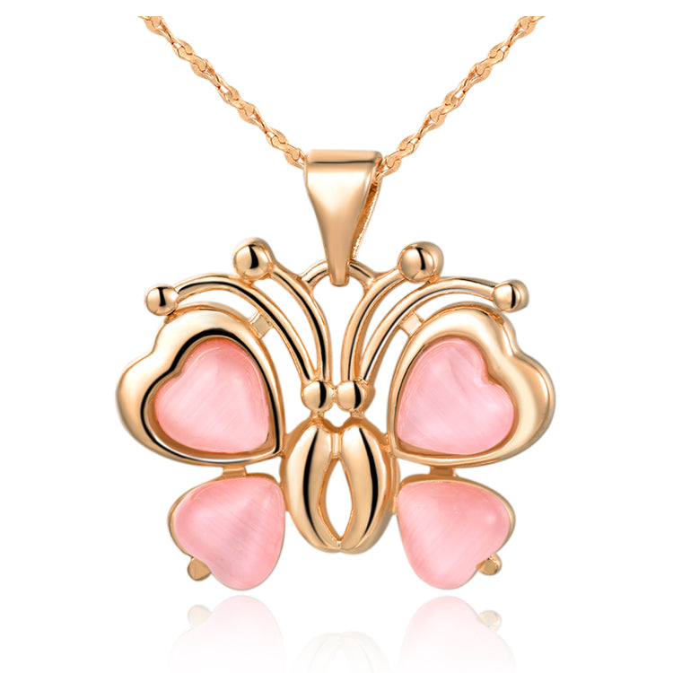 White Gold Plated Rose Gold Necklace LSN799