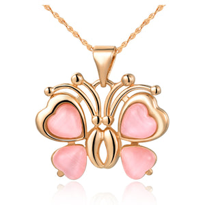 White Gold Plated Rose Gold Necklace LSN799