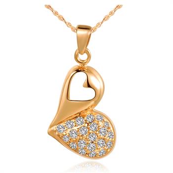 White Gold Plated Rose Gold Necklace LSN813